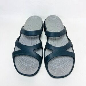 Crocs Meleen Slip On Slide Sandals Black Women's 7 Outdoor Comfort Beach